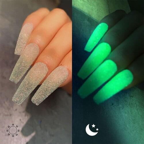 1 Jar Luminous 6 Colors Nail Art Glitter Glow In The Dark Powder (continue to glow) Epoxy Lighting Sugar Dust Decorations K09-V
