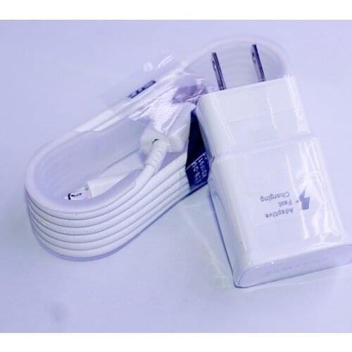 100pcs 100% Adaptive Fast Charging US EU Travel Wall Charger + 1.5M Micro Usb Data Cable For Samsung S7 S6 S6+ Edge Note 4 5