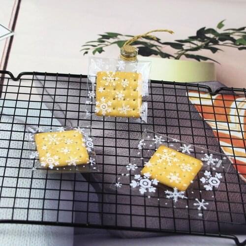 100pcs Transparent Candy Bags Non-toxic Wedding Gift Bags Self Adhesive Snowflake Cookie Bag Party Packaging Plastic Cellophane