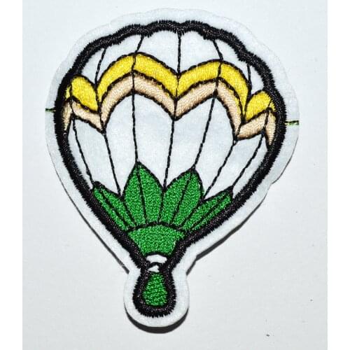 Colorful Chevron Hot Air Balloon Embroidered Applique Iron on Patch (Size is about 5.3 * 6.7 cm)