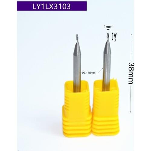 2PCS- 3.175mm*1mm*3mm,Single Flute Spiral end mill cnc solid carbide aluminum engraving milling cutter,aluminum composite panels