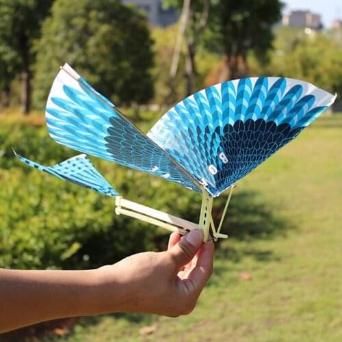 23GD 10Pcs Elastic Rubber Band Powered Flying Birds Kite Funny Kids Toy Gift Outdoor