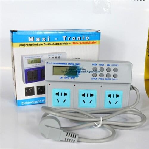 3680W DIGITAL Programmable LCD Electricity Plug Sockets Hub Timer for Aquarium Plant Light Heater Wavemaker Marine Dosing Pump