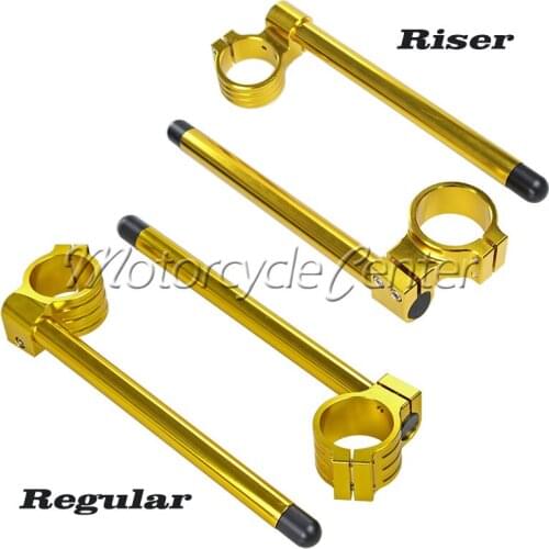 41mm Clip Ons Riser Regular Clip-on Fork Tube CNC Handlebars For Suzuki GSX750F GSX600F GSX1100 Katana GSX 600F 750F 1100 Gold