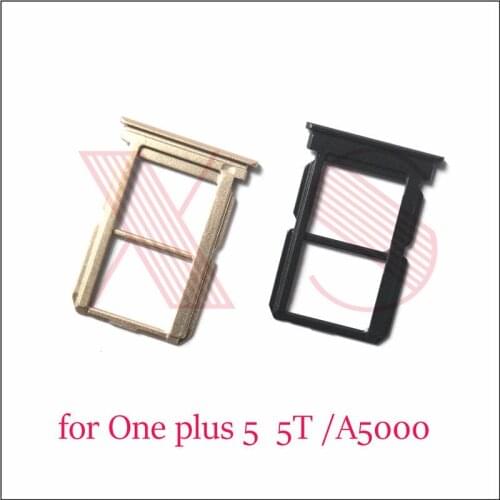 5pcs For One Plus oneplus 5 A5000 Dual SIM Card Holder Slot Tray For One Plus 1+ 5 5T Adapter replacement parts