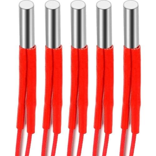 5Pcs 3D Printer Heater For Ender 3 V2 CR10 Extruder Part 12V 24V Ceramic Heat Print Part 12V/24V 40W 6*20mm 1m Cartridge Heaters