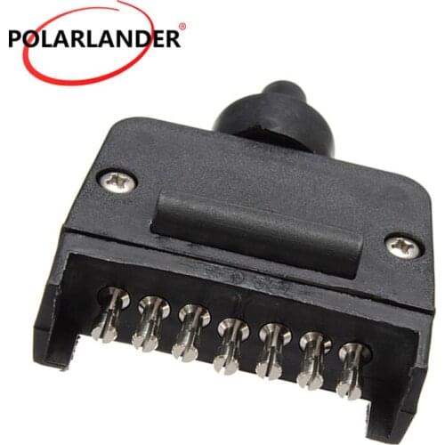 7 Pin Truck Socket Impact Resistant Plastic Trailer Plug Car Flat Outlet Adapter Electrical Plug Replacement Trailer Socke