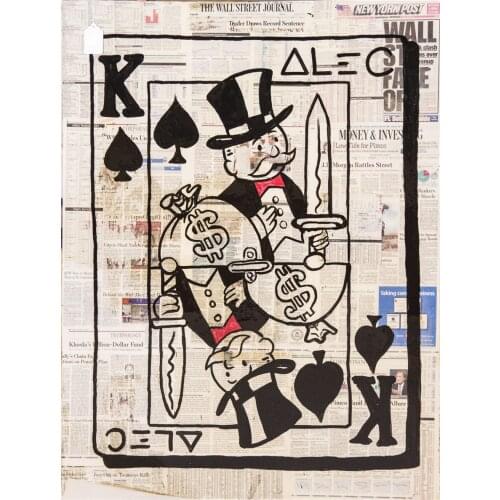 Alec Monopolys King Spade HD Wall Art Canvas Poster Print Canvas Painting Decorative Picture for Office Living Room Home Decor