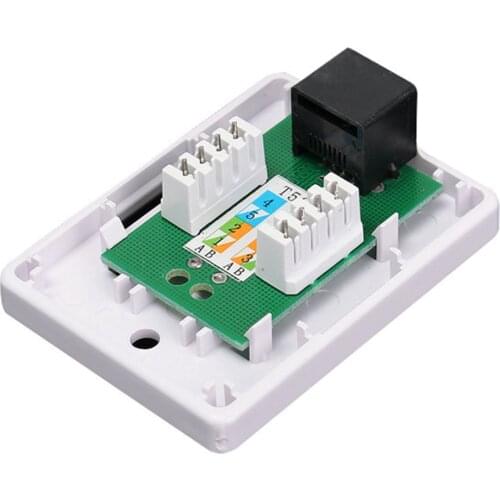 RJ45 White Extension Cable Desktop Unshielded Information Module Network Connector Single Port Ethernet Junction Box