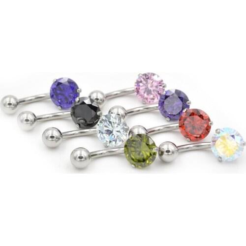Bohemian CZ Zircon Body Piercing Jewelry Earrings For Piercing Navel 14G Belly Button Ring Barbell Piercing Nombril Girl Gift