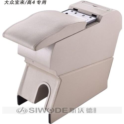 Free Punch Wooden Pu Leather Special Car Armrest Box with 4 USB Hole for Volkswagen Bora Golf 4 Car Hand Box Central