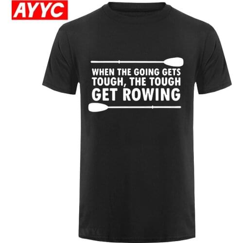 Rowing Printed T Shirt Men Oversized Mens Sportswear 100%Cotton Short Sleeves O Neck Rower T Shirts Plus Size