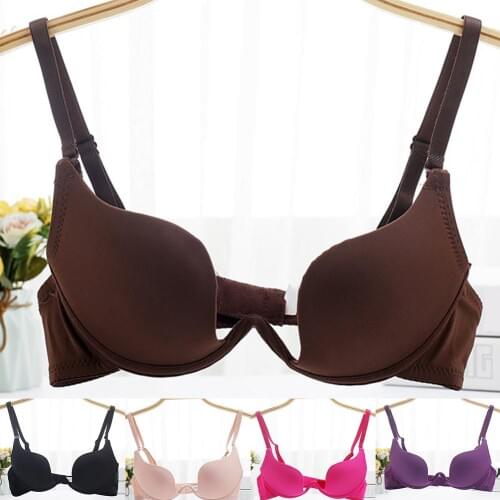 Women Bra Set Fashion Sexy Bra Women Sexy Bra Open back u low chest gathered invisible bra underwear