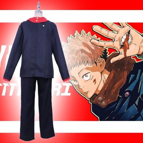 Anime Comic Jujutsu Kaisen Cosplay Costumes Yuji Itadori Cosplay Costume Blue School Uniforms Clothes Suits Wears Outfits casual