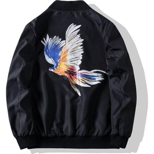 Colorful Eagle Printed Bomber Jacket Men Long Sleeve Mens Coat Spring Windbreaker Harajuku Streetwear 2021 Plus Big Size 5XL