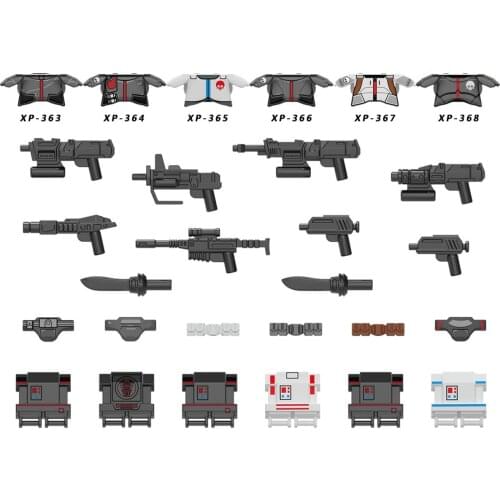 KT1047 60PCS Characters Model Helmet Weapon Building Blocks Creative MOC Bricks Educational Toys For Children Gift