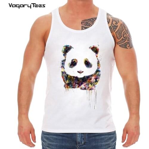 VagryTees 2019 Mens Fashion Cool cute Panda Printed Tank top Novelty Design Tops Cool clothing