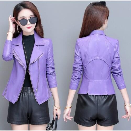 2020 New Autumn Women Pu Leather Jacket Girl Short Coat Female Black Punk Bomber Faux Leather Outwear Blazer lady spring tops