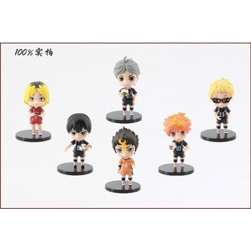New 6PCS Haikyuu!! Kenma Kozume Kageyama Tobio Hinata Syouyou Nishinoya Yuu Oikawa Tooru Tsukishima kei 8.5-10CM PVC Action