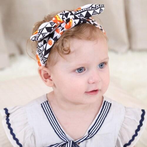 New Spring Summer Print Headband Cotton Headband Ear for Kids Accessories Elastic Girl Headbands Rabbit Ear Headband