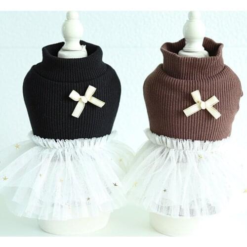 Cat Dress Winter Pet Skirt Chihuahua Clothing Doggie Puppy Costumes Yorkshire Shih Tzu Maltese Pomeranian Bichon Dog Clothes XS