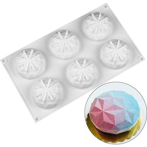 Silicone Mold Cake Pastry Mousse Cake Baking Tools 6 With 3D Diamond Cake Silicone Mold Kitchen Tools Accessories