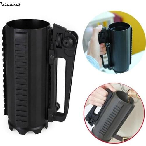 Tactical Rail Battle Beer Mug Cup Aluminum Camping Military Multifunction Carry Cup Handle Detachable Outdoor Beer Drinking Tool