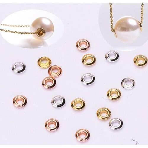 925 Silver Attachment for Pearl to Make Floating Necklace, 10 pairs/lot