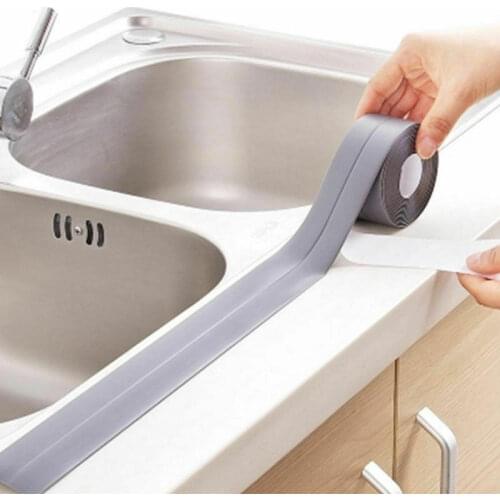 1PC 3.2mX2.2cm Bathroom Shower Sink Bath Sealing Strip Tape New Bathroom Kitchen White PVC Self Adhesive Waterproof Wall Sticker