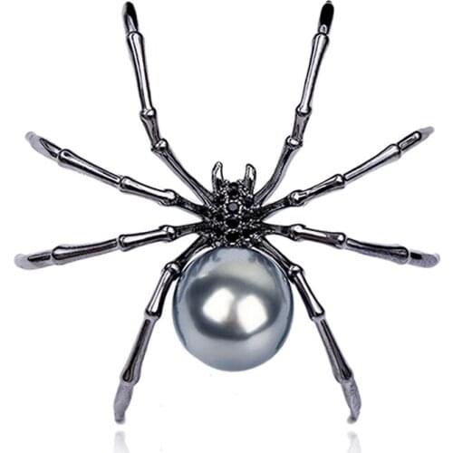 Korean high-end fashion personality black spider insect brooch female corsage mens accessories gift accessories jewelry