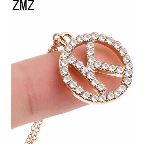 ZMZ 10pcs/lot 2018 Europe/US letter K in circal pendant necklace with shinny stone bijou gift for mom/girlfriend party jewelry