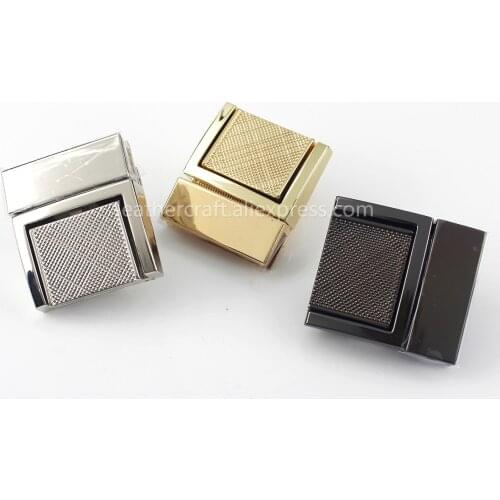 1pcs Rectangular Metal Press Push Lock Bag Purse Spring Lock Snap Decorative Clasps Closure Leather Craft Diy Hardware Accessory