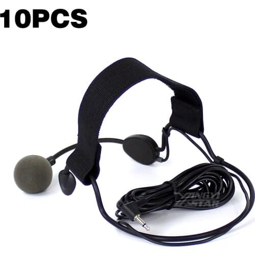 10pcs Wired Headset Microphone 3.5mm Plug Headworn Dynamic Mic For WH20TQG Computer DSLR Camera Karaoke Player Amplifier Guitar