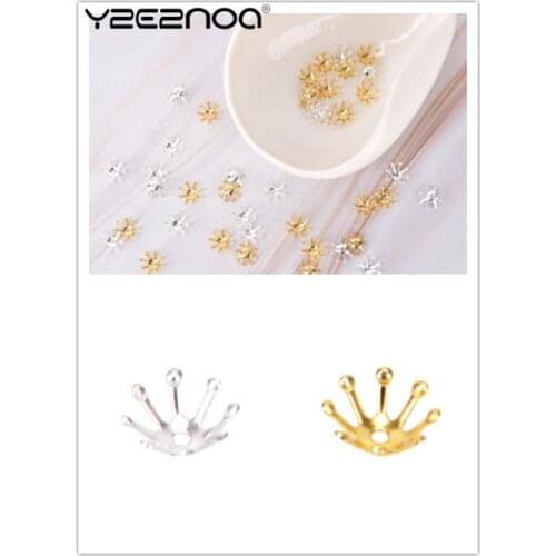 20pcs Flowers Bead Cap Wraps Silver/Gold Color Filigree Connectors Charms For Jewelry Findings Accessories 10MM