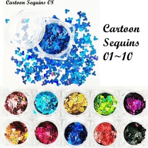 3g/1box Ultrathin Acrylic Sequins Nail Art Glitter Paillette Cartoon head Decals 3d Nail Decorations Manicure Accessories tools