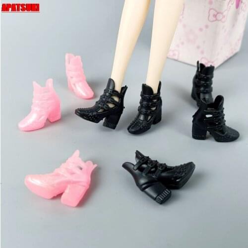 5pairs/lot Fashion Doll Shoes For Barbie Dolls Accessories High Heel Sandal Shoes For 1/6 BJD Dollhouse Kids DIY Toys Gift