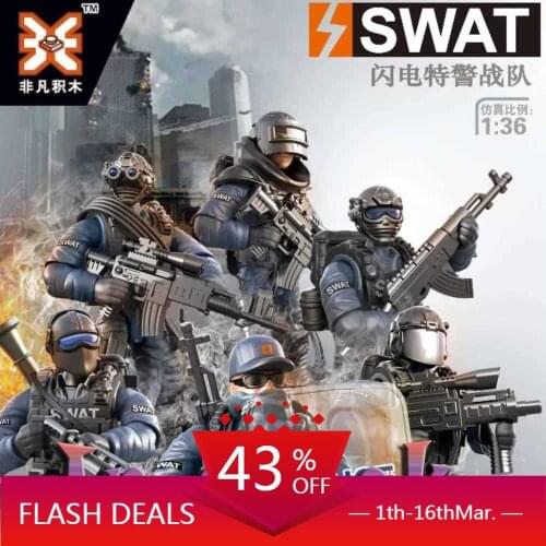 6pcs/lot Kennie NEW Movable Lightning Special Police Team third-party army Soldier Army Model Building Blocks Figures Boys Gifts