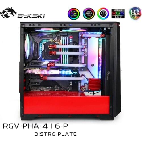 BYKSKI Acrylic Tank use for Phanteks 416 Computer Case / 3PIN 5V D-RGB / Combo DDC Pump Cool Water Channel Solution