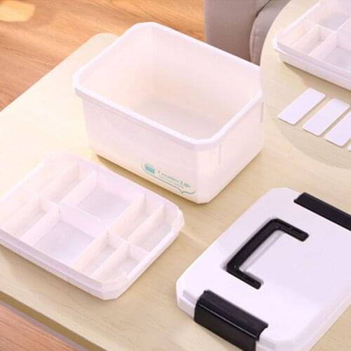 Double Layers Plastic Drug Medicine Storage Box Organizer First Aid Chest Case QX2E
