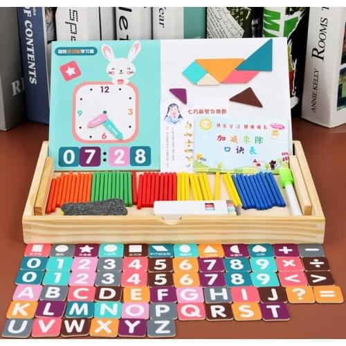 Double-Sided Drawing Board Parent-child Game Painting Multi-function Puzzle Childrens Magnetic Puzzle Building Blocks Gift Toys