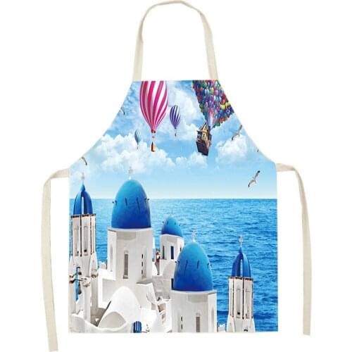 Beautiful scenery apron kitchen aprons for woman custom apron kitchen accessories waitress shies apron cafe Linens apron for men