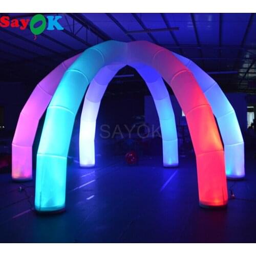 Giant Outdoor Inflatable Spider Ten with 6 Legs LED Arch Tent 6x6X3M 16 Color Changing Lights for Exhibition Event Rental