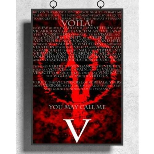 H261 V for Vendetta Natalie Portman Fight Classic Movie Wall Sticker Silk Poster Art Home Decoration Christmas gift