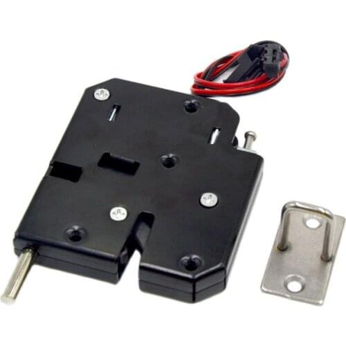 KINJOIN High Quality VE-P201A Electromagnetic 12V Cabinet Lock With Emergency Release Button Locker Lock Carbon Steel Black