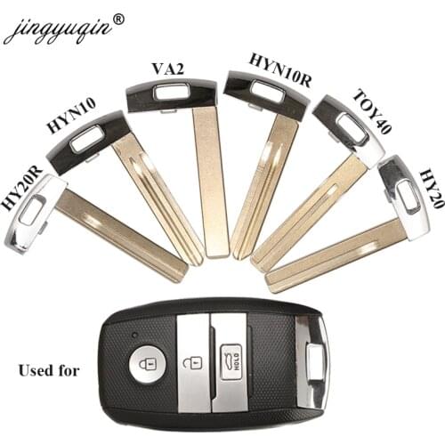 Jingyuqin Uncut TOY40 Va2 HY20/HY20R HYN10/HYN10R Smart 3 Buttons FOB Entry Key Blade Fit for Kia K5 Optima Sportage Sorento