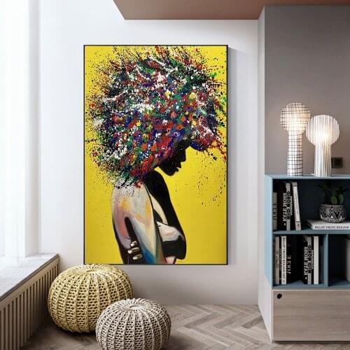 Colorful Woman Portrait Graffiti Art Posters Print Abstract Sexy Nude Girl Canvas Paintings Wall Art Pictures For Home Decor