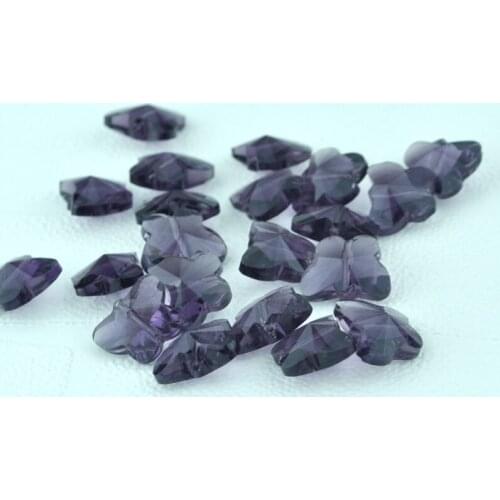Hot 500pcs 11x14mm Butterfly Faceted Free Shipping! Violet Color Glass Crystal Loose Beads making for jewelry