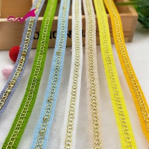 50meters 1.4cm Metal Chain Trim Golden Chain Beaded Lace Trim Diy Accessories Lace Decoration Clothes Bags Shoes
