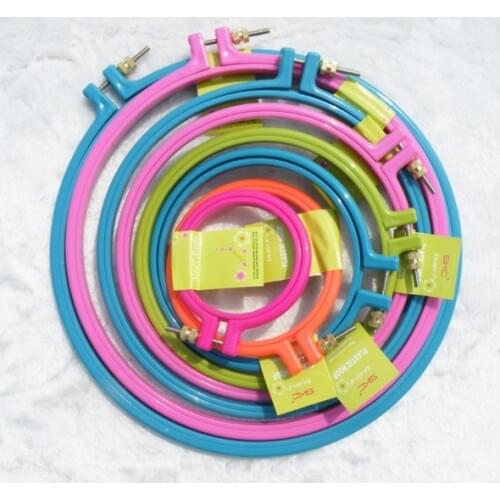 1pcs 3" ~10" random color adjustable circle SKC plastic hoop embroidery for cross stitch set handcraft DIY handmade needlework