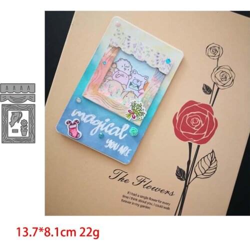 Window Cat Metal Cutting Dies Scrapbooking Craft Mold Cut Die Stencil Handmade Paper Card Make Template New Design